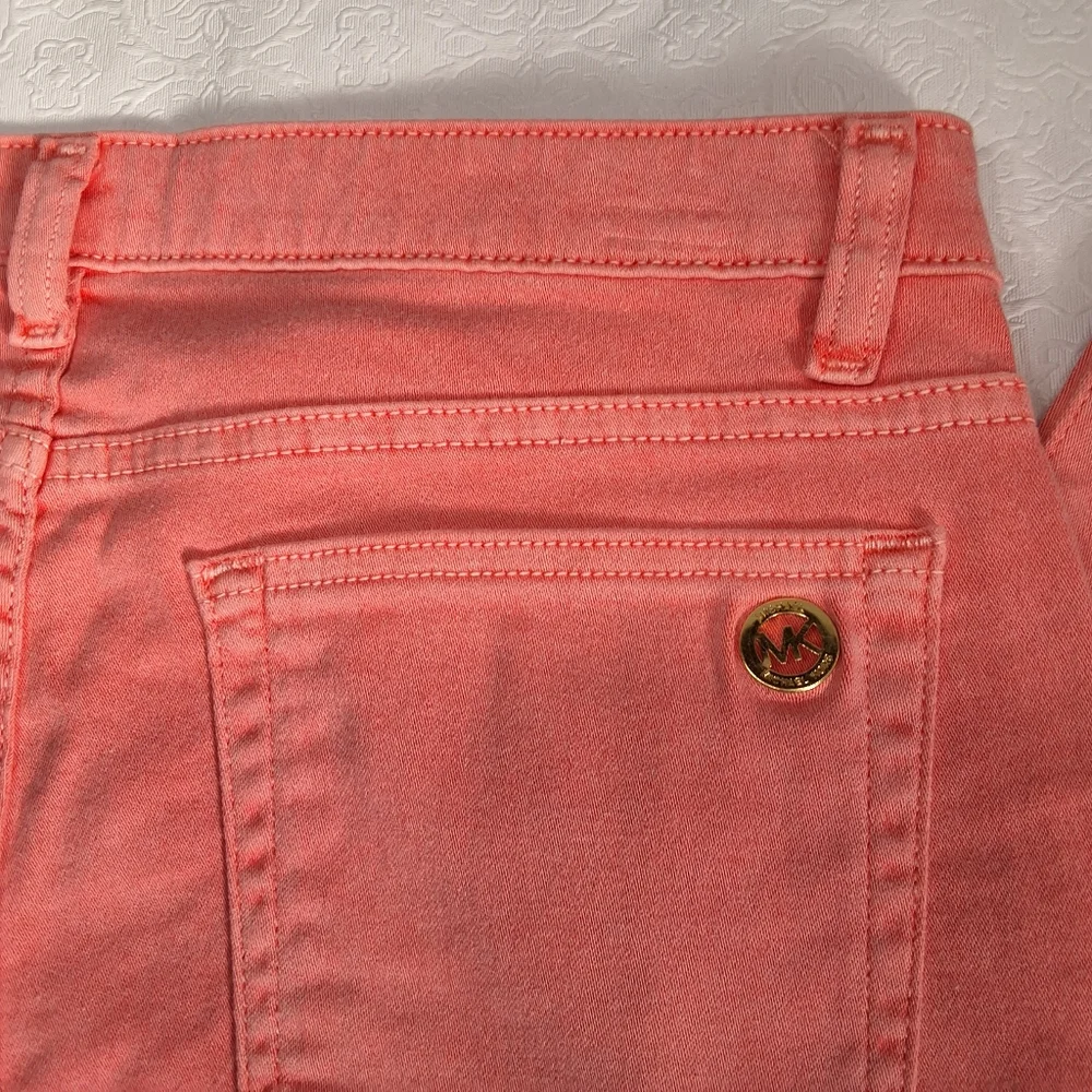 New Michael Michael Kors Izzy Skinny Ankle Cropped Jeans Pants Size 12 .